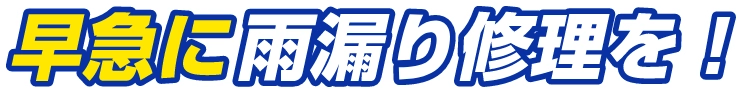 早急に雨漏り修理を