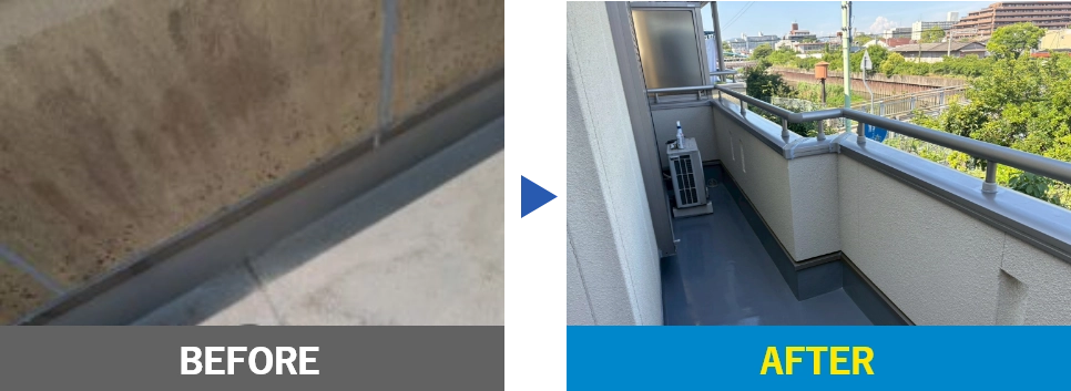 尼崎市　ベランダの雨漏り修理