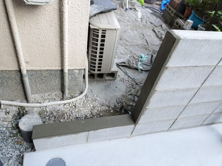 ブロック塀のカット