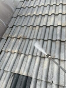 屋根塗装 工事 高圧洗浄作業 尼崎市