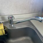 尼崎市 キッチン水栓交換後のワンホール混合水栓