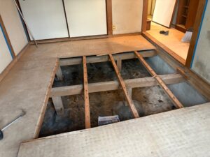 尼崎市 下地補修 床下構造の状態と劣化部分