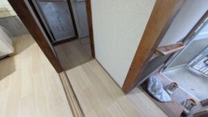 尼崎市 和室から洋室リフォーム後 フローリングの仕上がり詳細