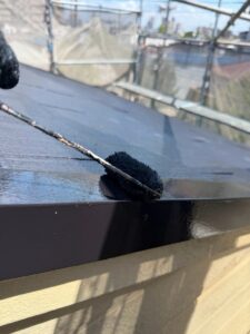 尼崎市で付帯部塗装を行っている施工写真