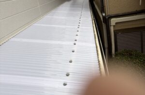 尼崎市で雨樋掃除と波板交換を行った施工後
